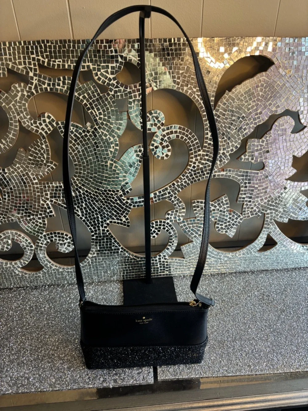 ⭐️Kate Spade Black Glitter‎ Crossbody Bag